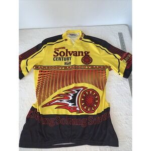 TOGA ISUZU Solvang Century & Half Year 2000 Yellow Cycling 3/4 Zip Jersey Sz XXL